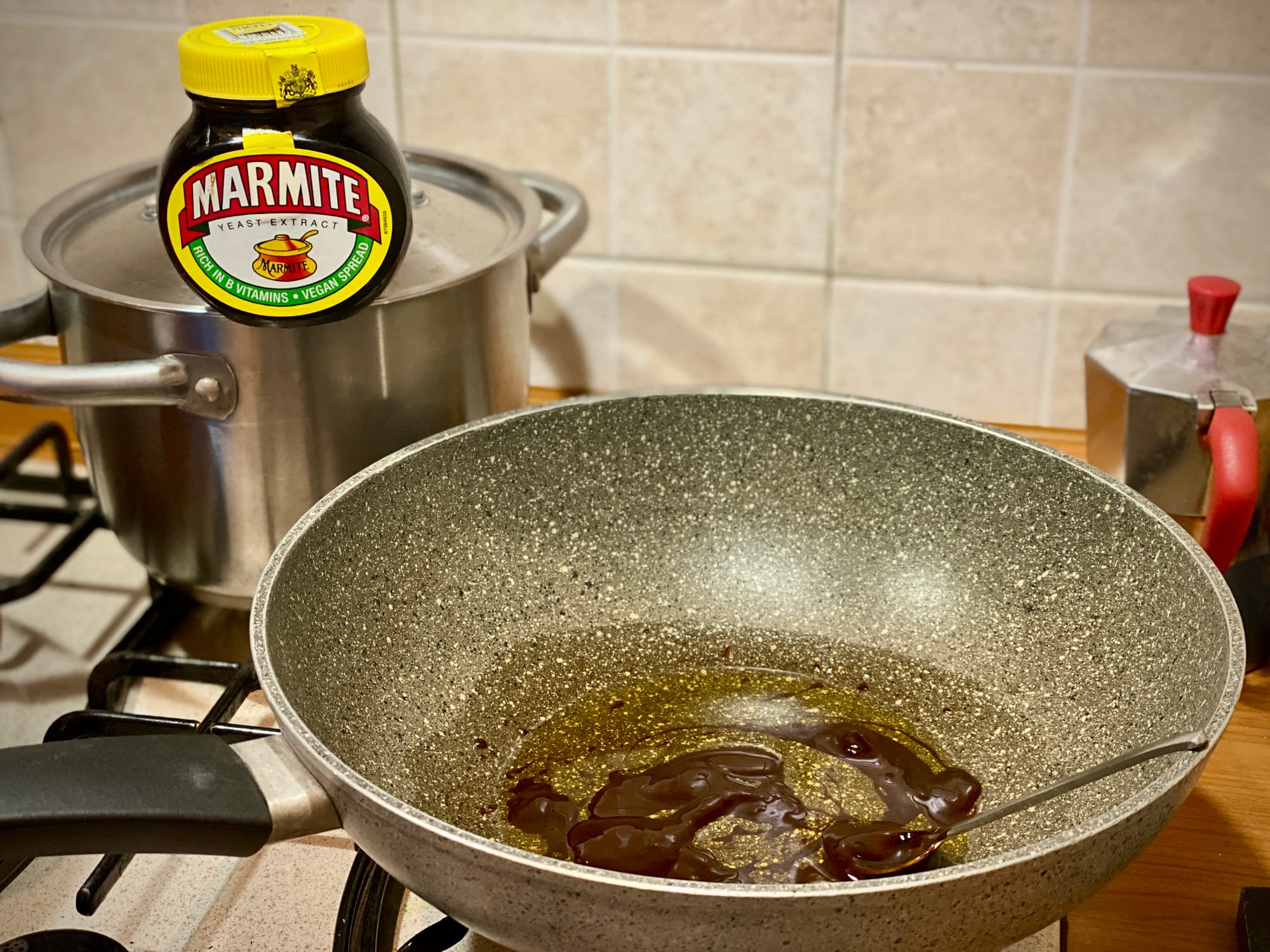 Bloody delicious Cacio & Marmite spaghetti, mate!